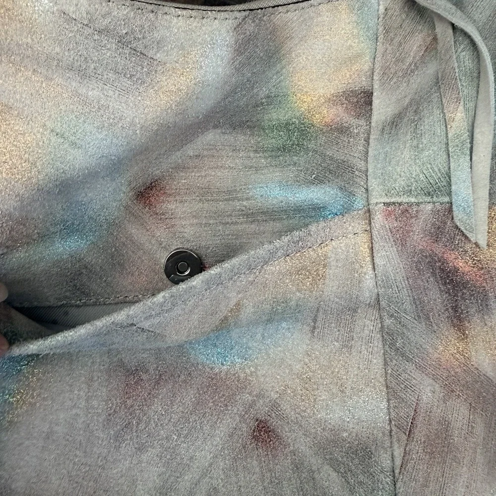 Aimee Kestenberg Rainbow Iridescent Leather Hobo Bag NWOT Boho Hippie Genny